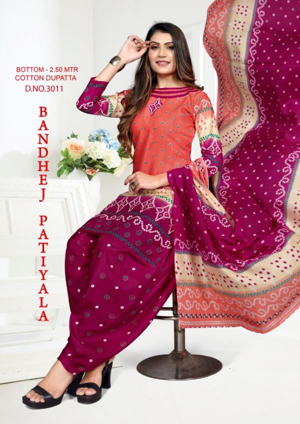 Bandhej Patiyala 3 Readymade Cotton Dress Collection